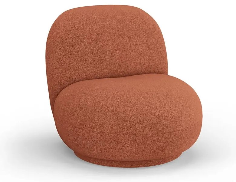 Téglavörös buklé fotel Chuck – Micadoni Home