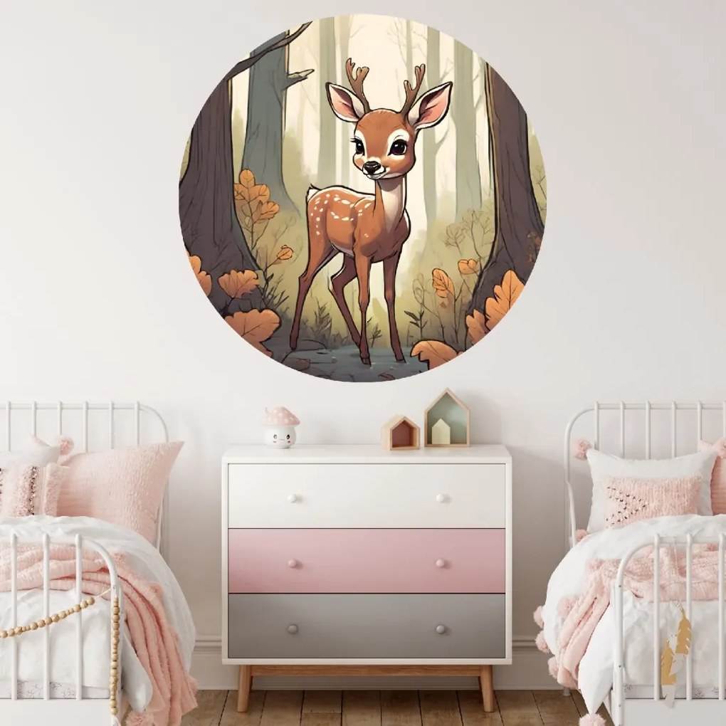 PIPPER. Kör alakú falmatrica "Szarvas az erdőben" Méret: 60cm