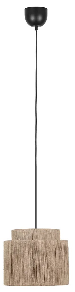 Japandi függőlámpa fekete barna kötéllel 31cm - Smilla