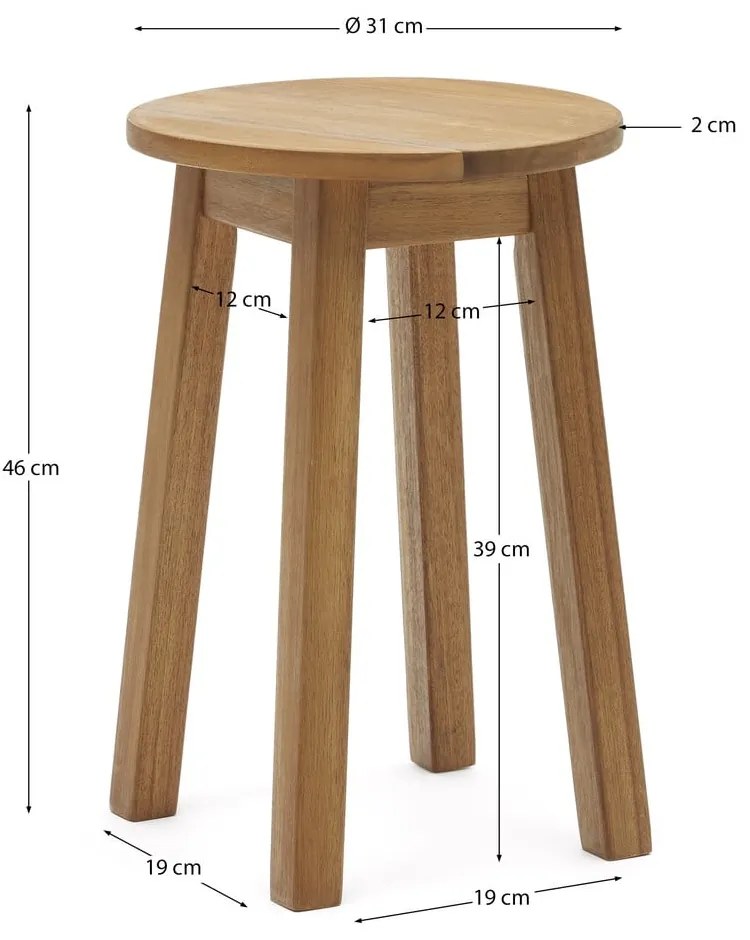 Natúr színű akácfa ülőke Amel – Kave Home