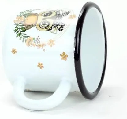 Belis Smaltált bögre Bagoly koszorú, 7 cm, 0,25 l