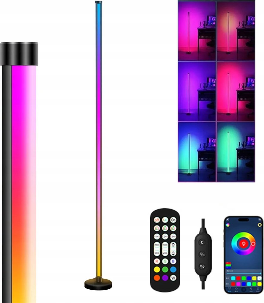 LED-es sarok állólámpa Alkalmazás 120CM Álló Rgb távirányító