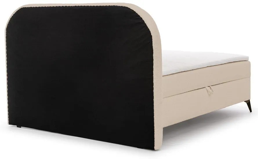 Bézs ágyneműtartós boxspring ágy 160x200 cm Ornes – Ropez