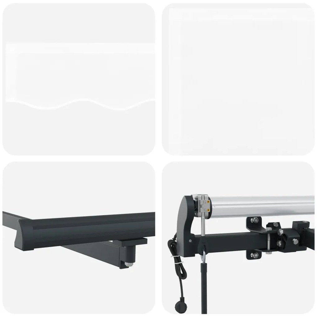 Automatikus Behúzható napellenző Fehér 400x300 cm