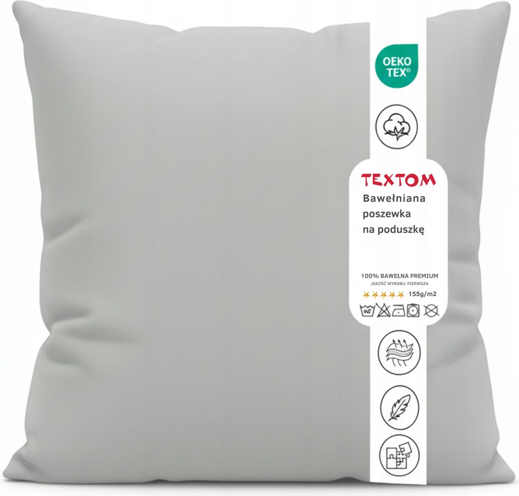 Párnahuzat 40x40 cm Jancsi 100% Pamut Sima Erős Szürke Szín