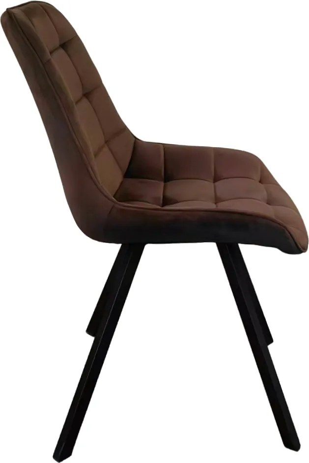 Étkezőszék, sötétbarna Velvet szövet/fekete, SAMIRA