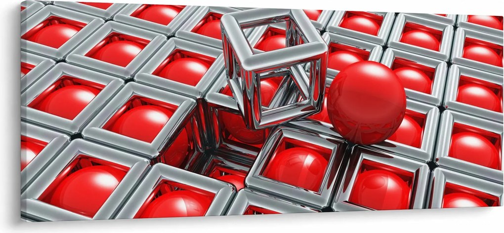 Kép - 3D fémes absztrakció (120x50 cm)