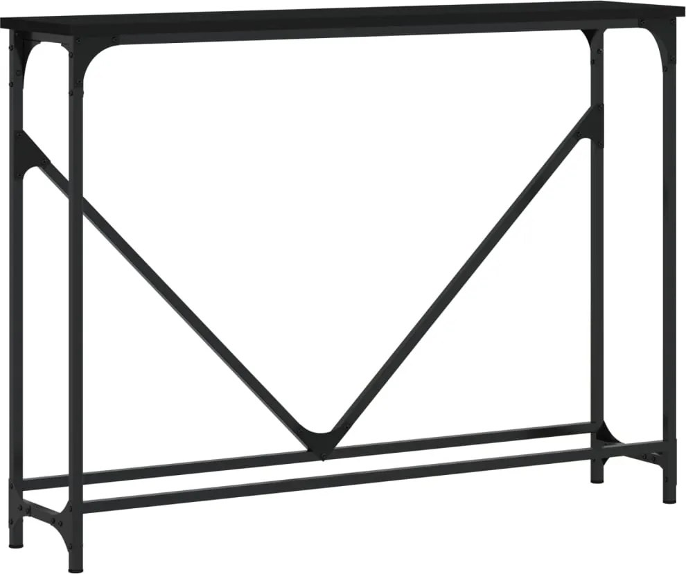 vidaXL fekete szerelt fa tálalóasztal 102 x 22,5 x 75 cm