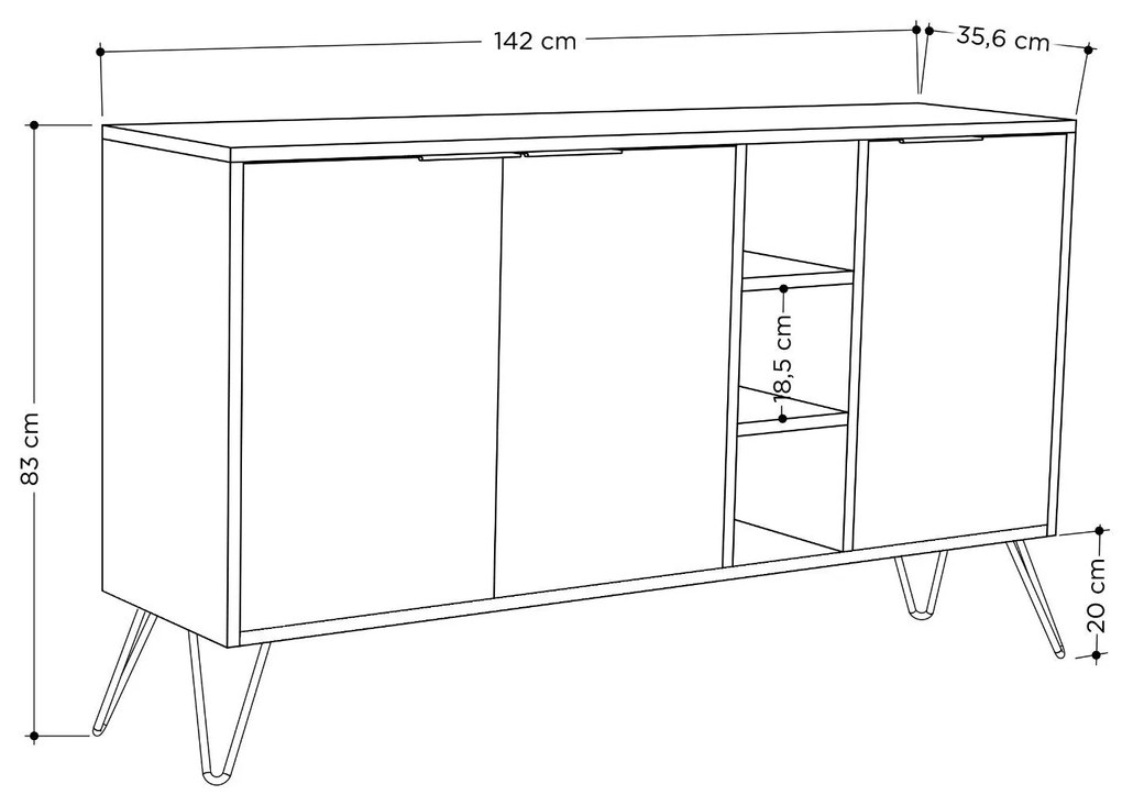 Konzolasztal Clara Console - Oak