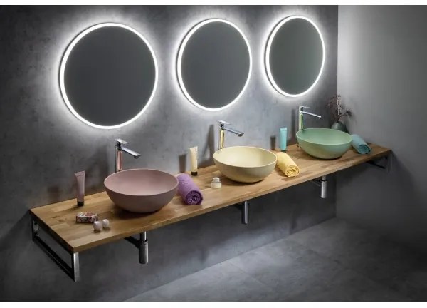 Sapho - FORMIGO ráépíthető mosdó, átmérő 39 cm, beton/zöld