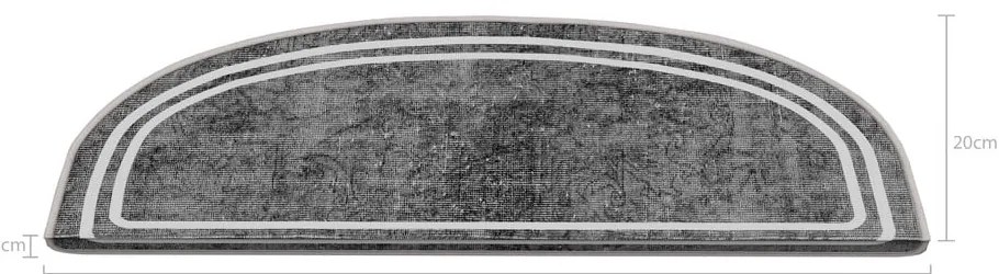Szürke lépcsőszőnyeg szett 16 db-os 20x65 cm Plain – Vitaus