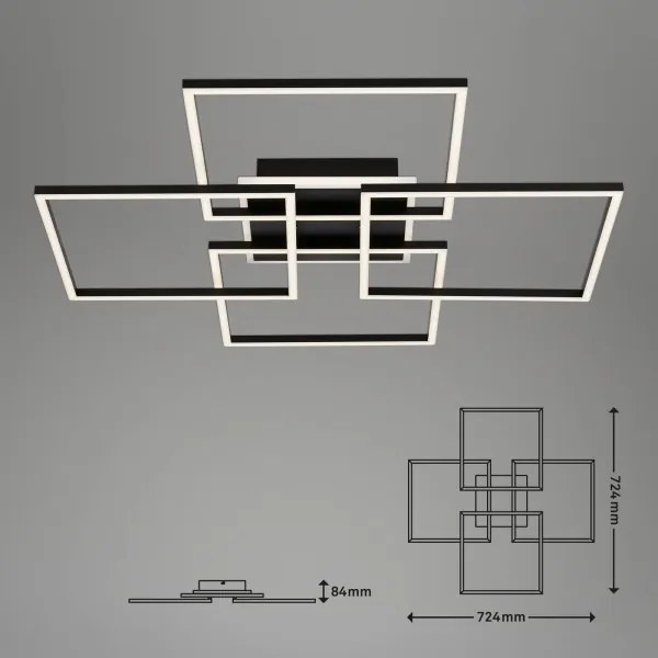Brilo - LED dimmelhető mennyezeti lámpatest FRAME 50W/230V Wi-Fi Tuya + távirányító 72,4x72,4cm fekete