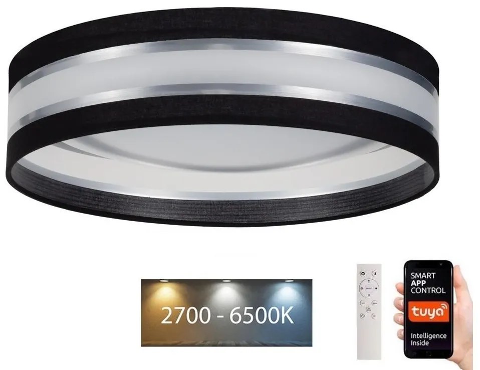 Belis LED Dimmelhető mennyezeti lámpa SMART CORAL LED/24W/230V Wi-Fi Tuya fekete + távirányító BE0874