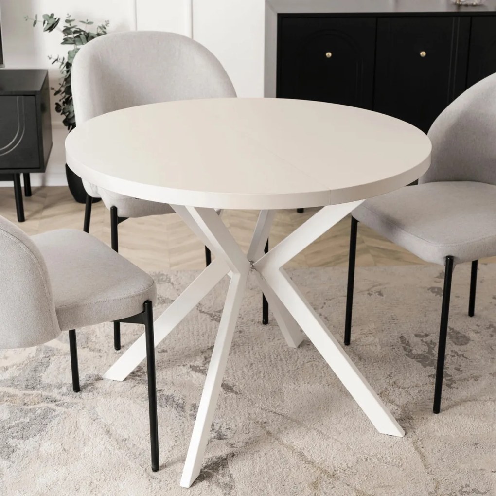 Kihúzható étkezőasztal 90–190 cm méretben, kasmír/fehér színben LUGO