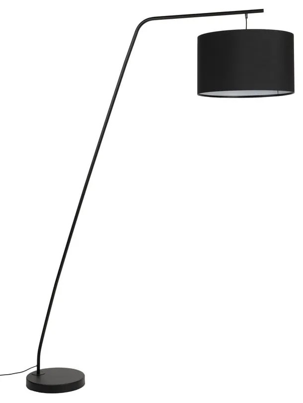 Fekete állólámpa textil búrával (magasság 220 cm) Martine – White Label
