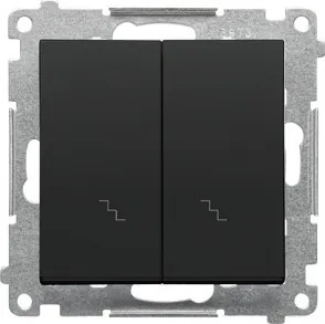 Lépcsőkapcsoló dupla fekete matt Simon 55 TW6/2.01/149 Kontakt-Simon