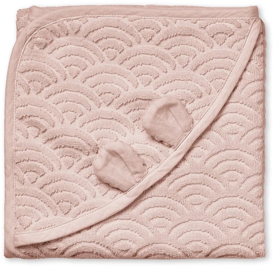 Törtrózsaszín bio pamut kapucnis gyerek törölköző 80x80 cm Dusty Rose – Cam Cam Copenhagen