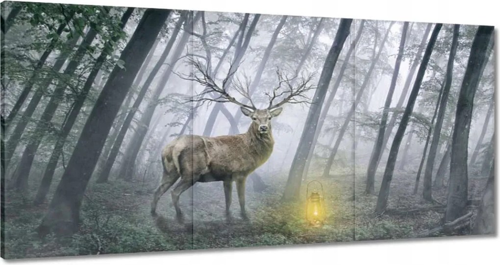 Vászonkép 180x90 Szarvas az erdőben