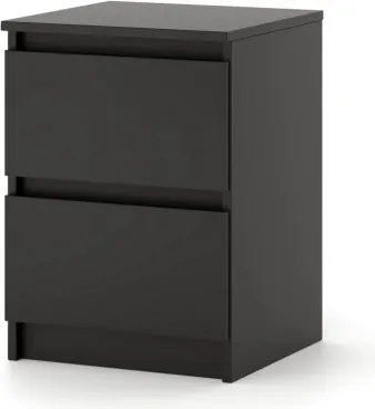 SIMPLE éjjeliszekrény 40 cm 2 fiók matt fekete