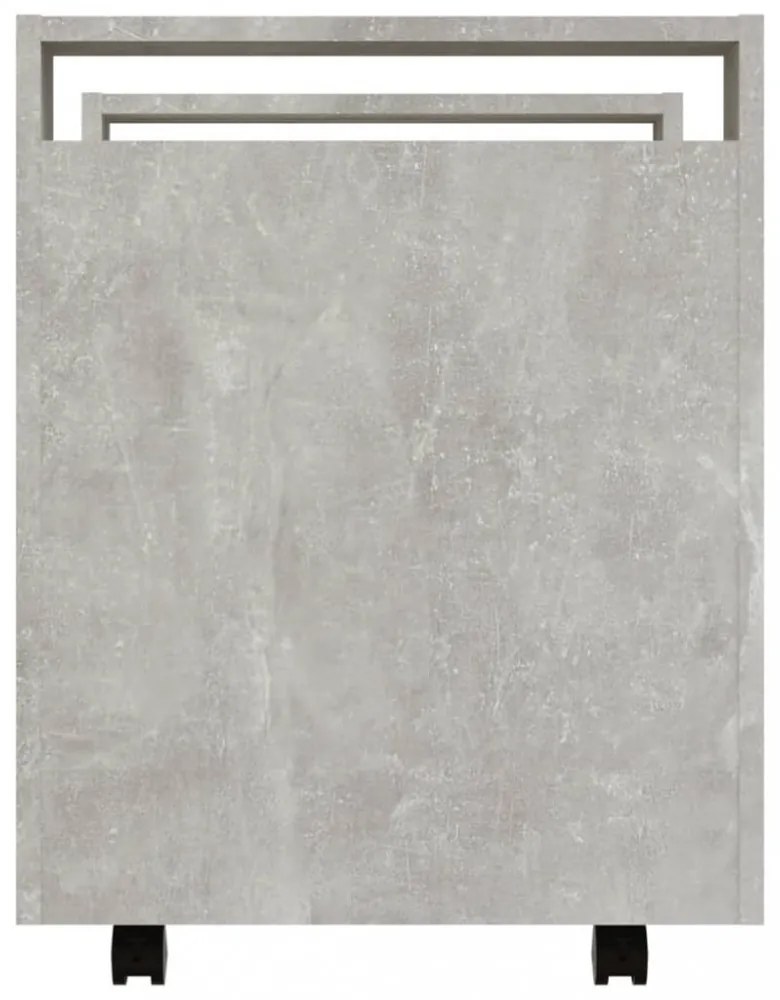 betonszürke szerelt fa asztal-kocsi 60 x 45 x 60 cm