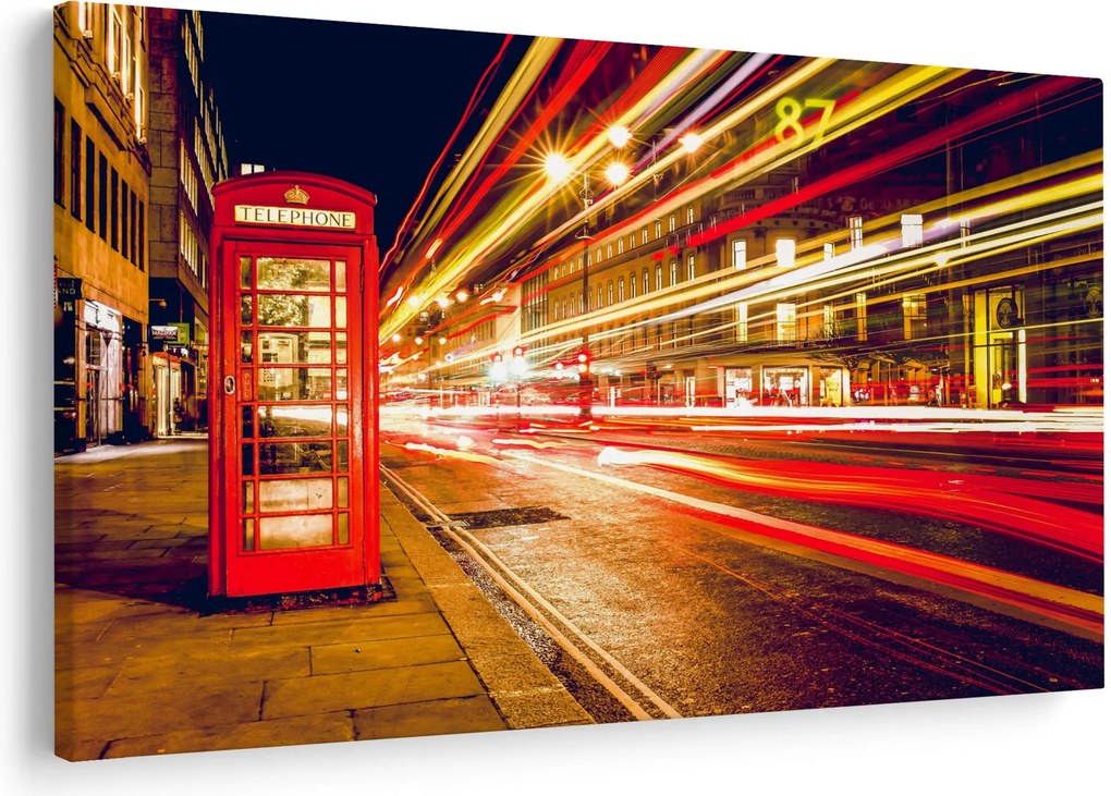 Kép - piros telefonfülke (90x60 cm)