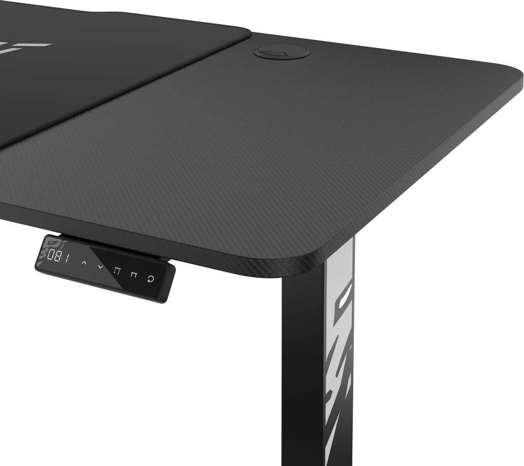 Elektromosan magasságban állítható íróasztal 140 cm fekete: Diablo X-Tensio 1400