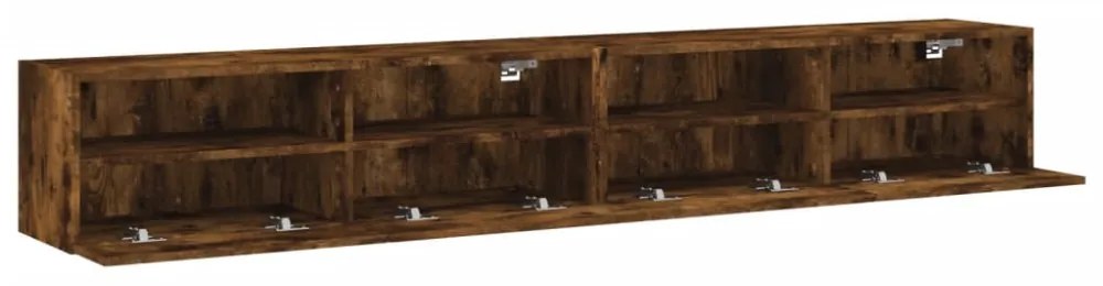 2 db füstös tölgy színű szerelt fa TV-szekrény 100 x 30 x 30 cm