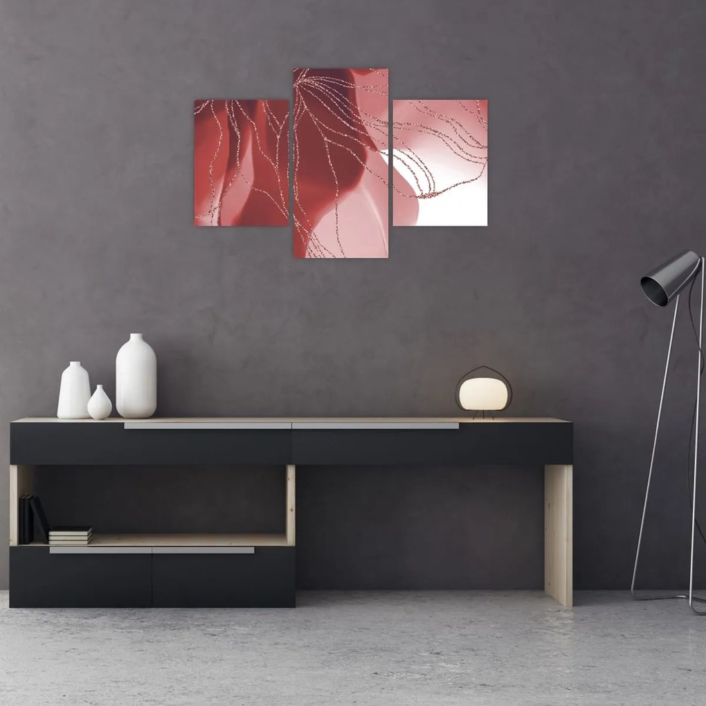 Kép - Piros absztrakt virág N⁰1 (90x60 cm)