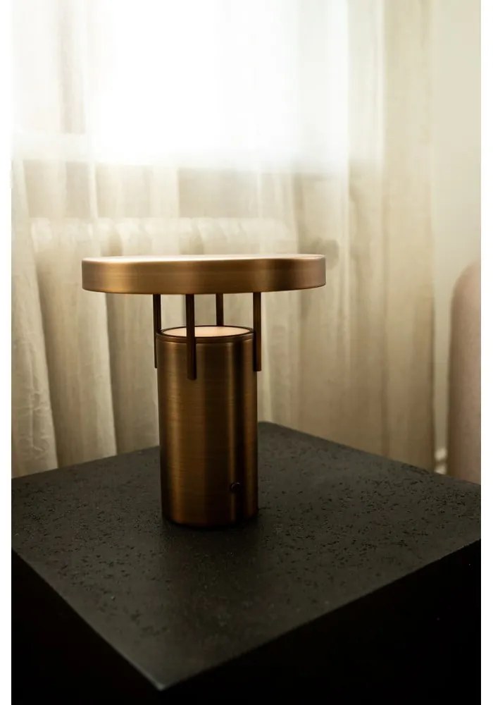 Bronzszínű LED dimmelhető asztali lámpa fém búrával (magasság 28 cm) BringMe – Hübsch