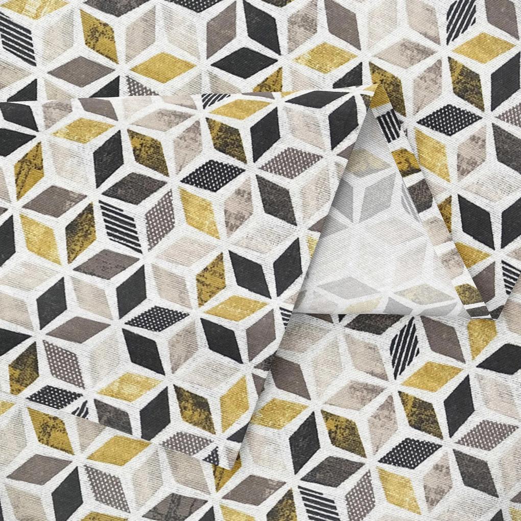 Goldea szögletes terítő vintage - arany színű mozaik mintás 80 x 80 cm