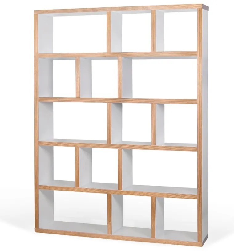 Fehér-natúr színű könyvespolc 150x198 cm Berlin – TemaHome