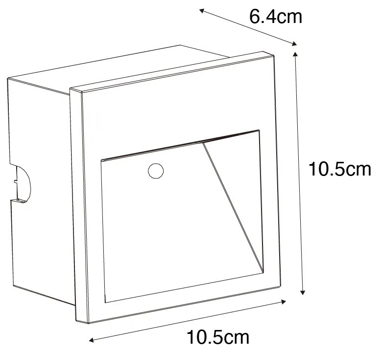 Modern fali lámpa fekete, beépített LED-del - Gem 2