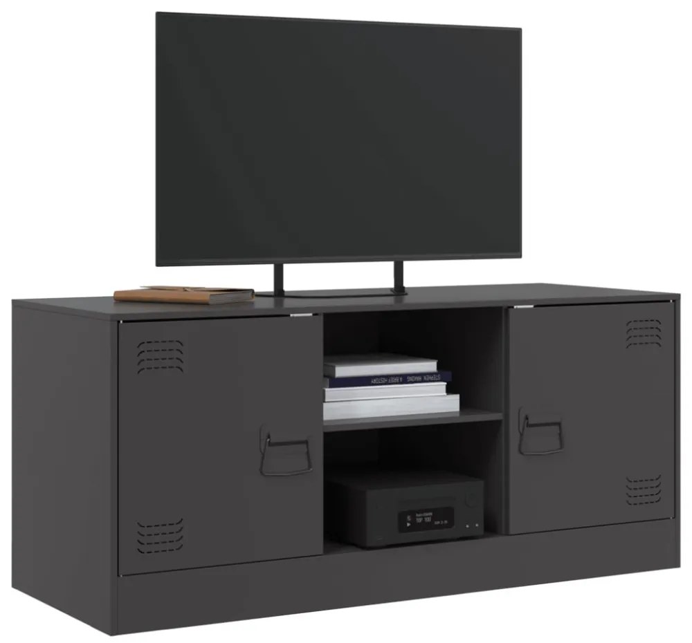 fekete acél TV-szekrény 99 x 39 x 44 cm