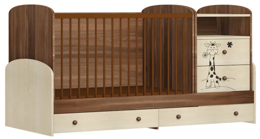 Makaó kombi babaágy (zsiráf mintával)
