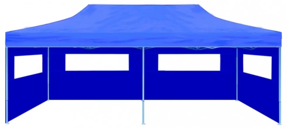kék összecsukható pavilon 3 x 6 m