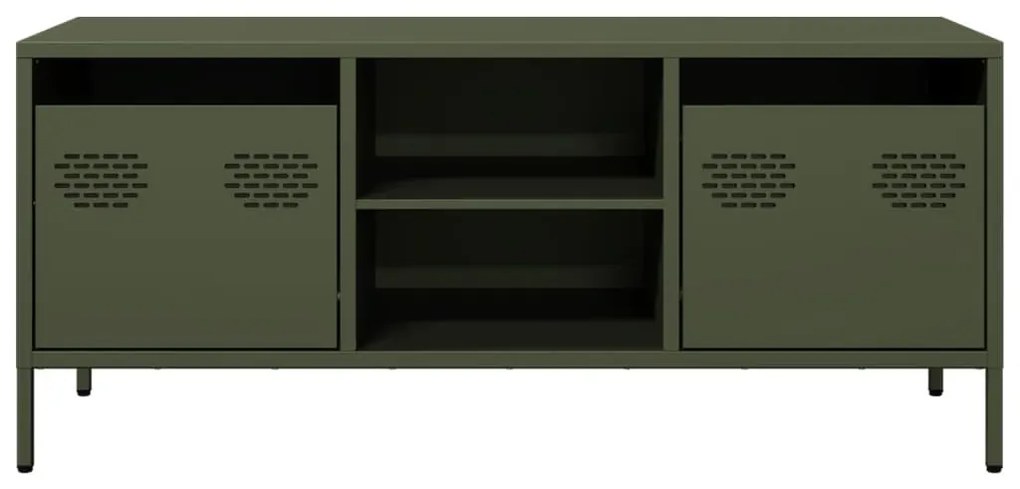 olívazöld hidegen hengerelt acél TV-szekrény 101,5x39x43,5 cm