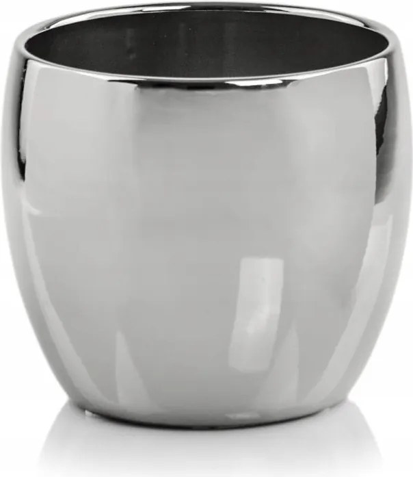 Kerámia Virágtartó Fedél Gömb 15cm Ezüst