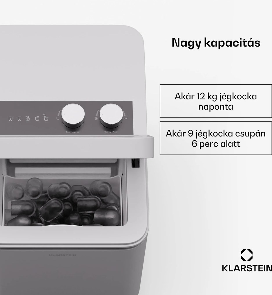 Klarstein IceCraft jégkészítő gép | 2 mód | 1,3 liter hidegvíz | automatikus tisztítás | 12 kg/24 óra