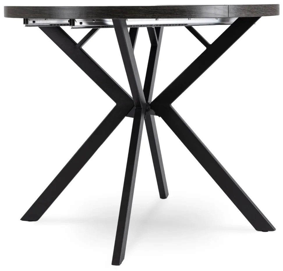 Bővíthető Étkezőasztal Fekete Színben. LUGO 90-190 cm