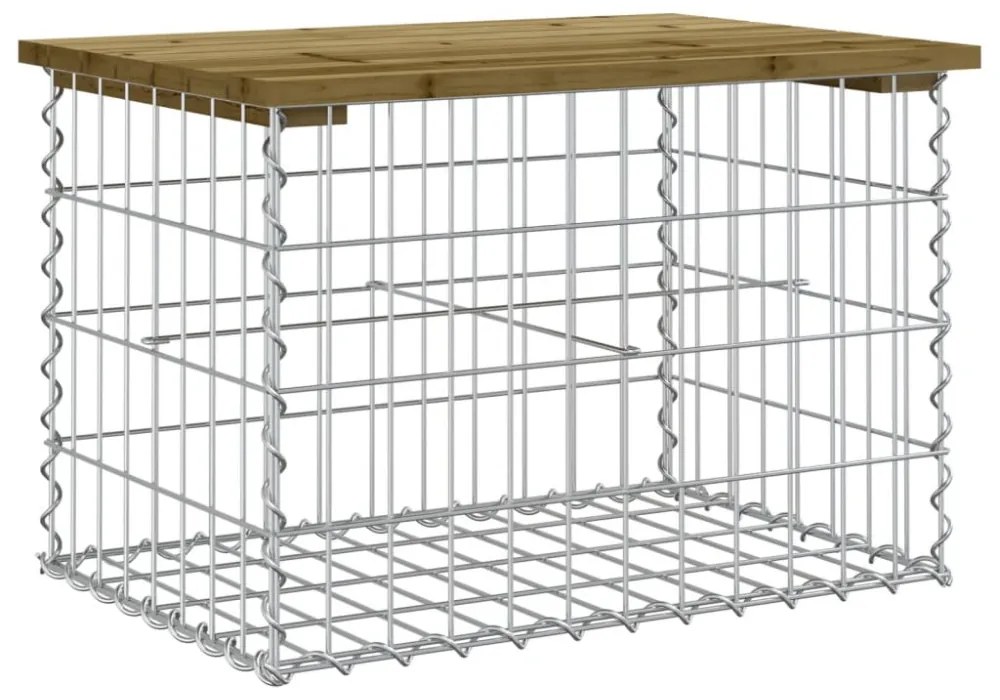 impregnált fenyőfa gabion kerti pad 63 x 44 x 42 cm