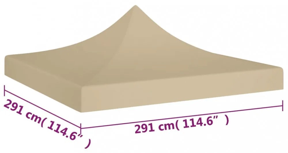bézs tető partisátorhoz 3 x 3 m 270 g/m²