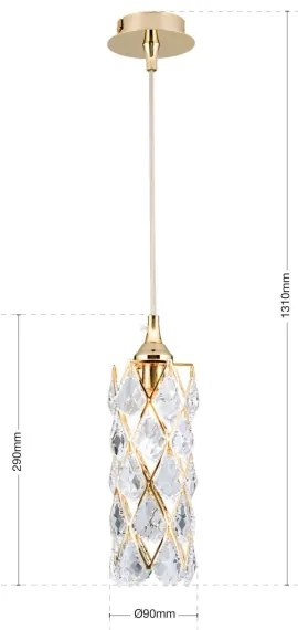 Orion - RITA függeszték 1xG9/40W/230V, arany