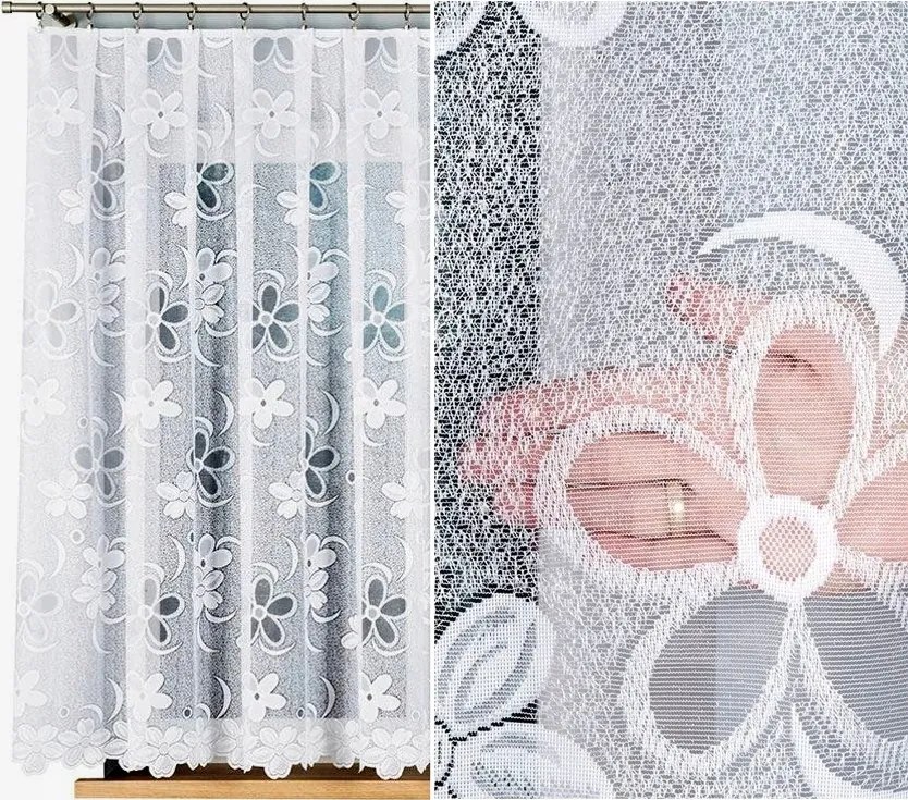 Jacquard függöny Renata 200x160cm mintás 49885 egyenes virágos (szegélyekkel)