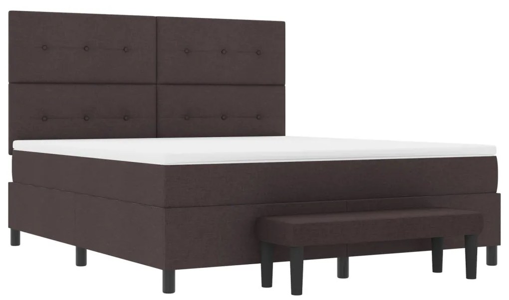 vidaXL Boxspring ágy matraccal és paddal, sötétbarna, 180x200 cm szövet