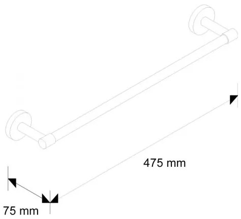 Törölközőtartó L400, 47,5 cm, króm