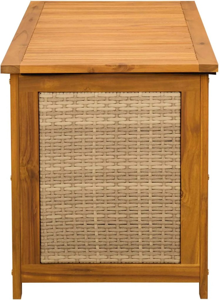 vidaXL Kerti Tároló Doboz 185 L Tömör Akácfa 113 x 50 x 56 cm Bézs