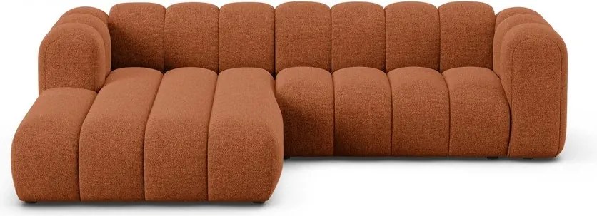 Téglavörös zsenília sarokkanapé (bal oldali-heverő résszel) Lupine – Micadoni