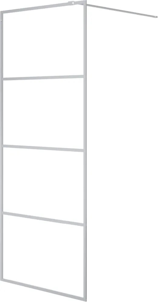 vidaXL ezüstszínű átlátszó ESG üveg zuhanyfal 80 x 195 cm