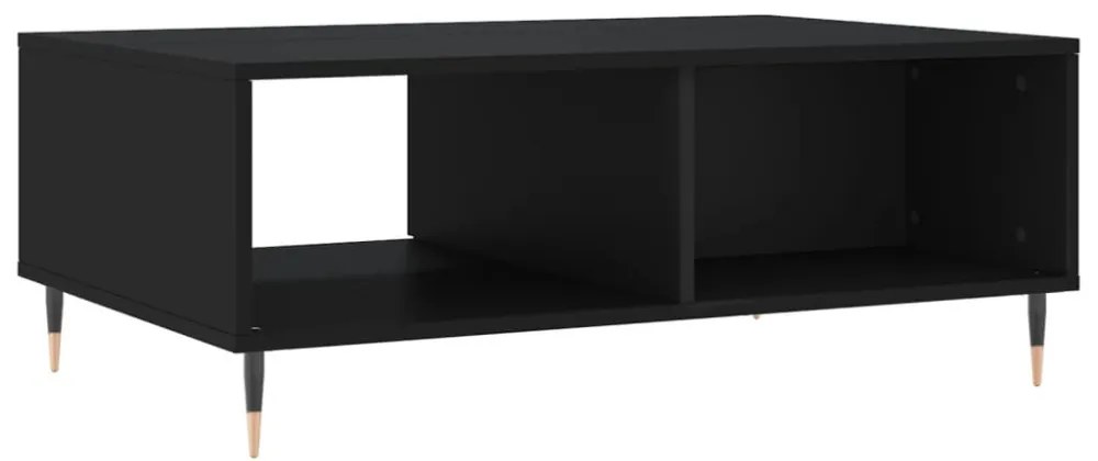 fekete szerelt fa dohányzóasztal 90 x 60 x 35 cm