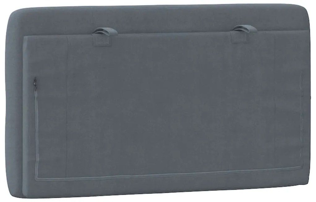 sötétszürke bársony fejtámla párna 90 cm